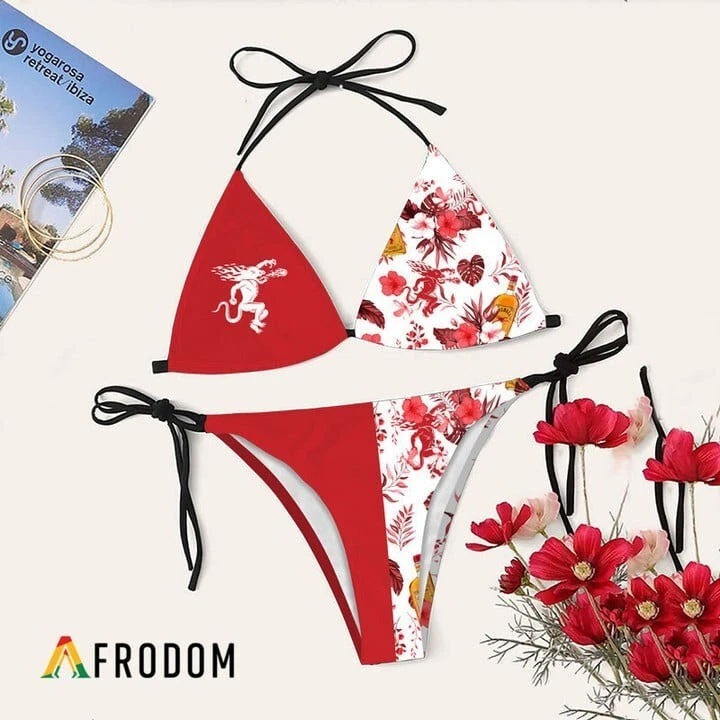 Natural Light Beer Triangle Bikini Set Women Swimsuit Beach Summer