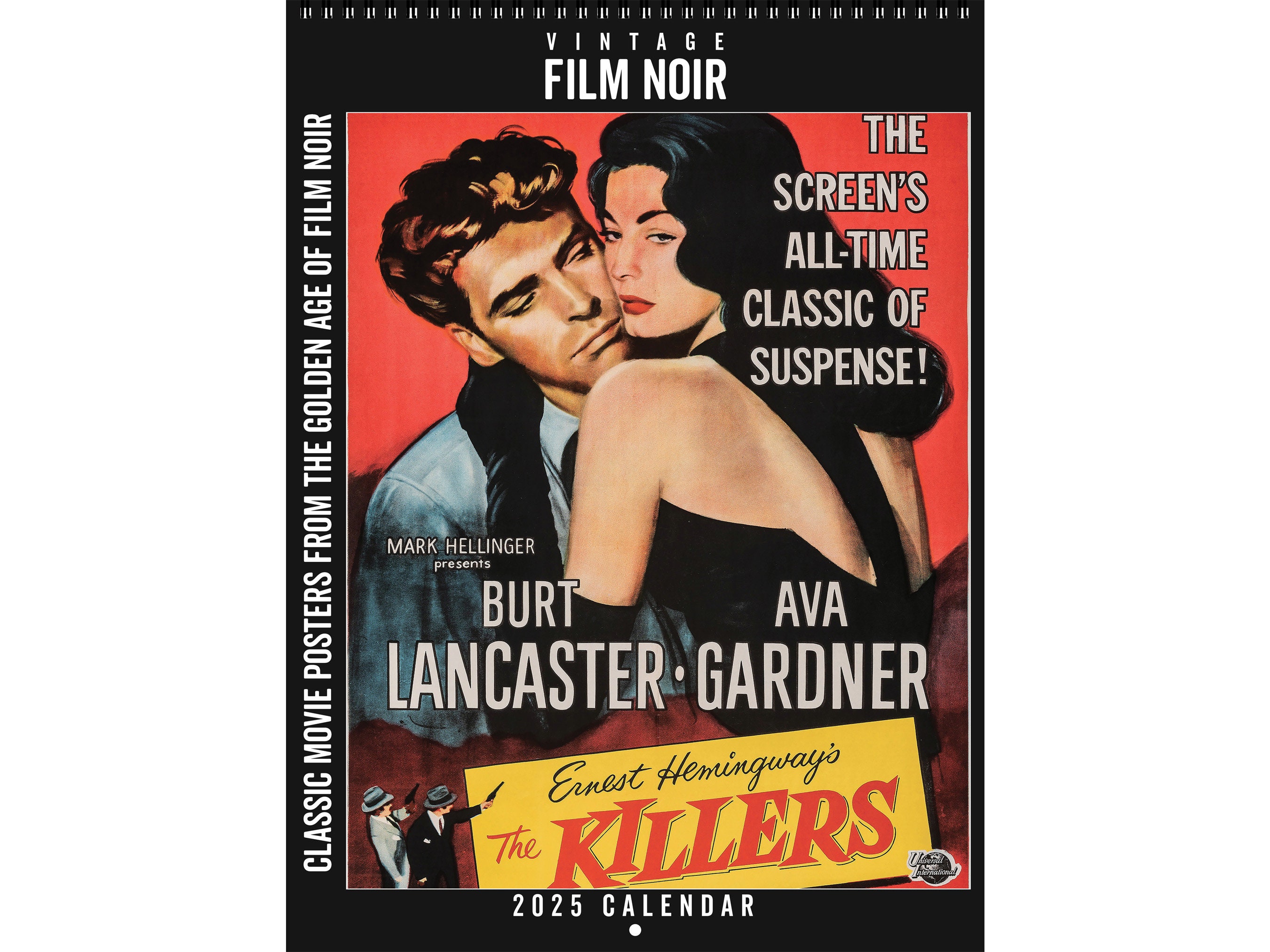 2025 Vintage Film Noir Calendar Classic Movie Posters from Iconic Film Noir Movies | Retro Film Lover Gift