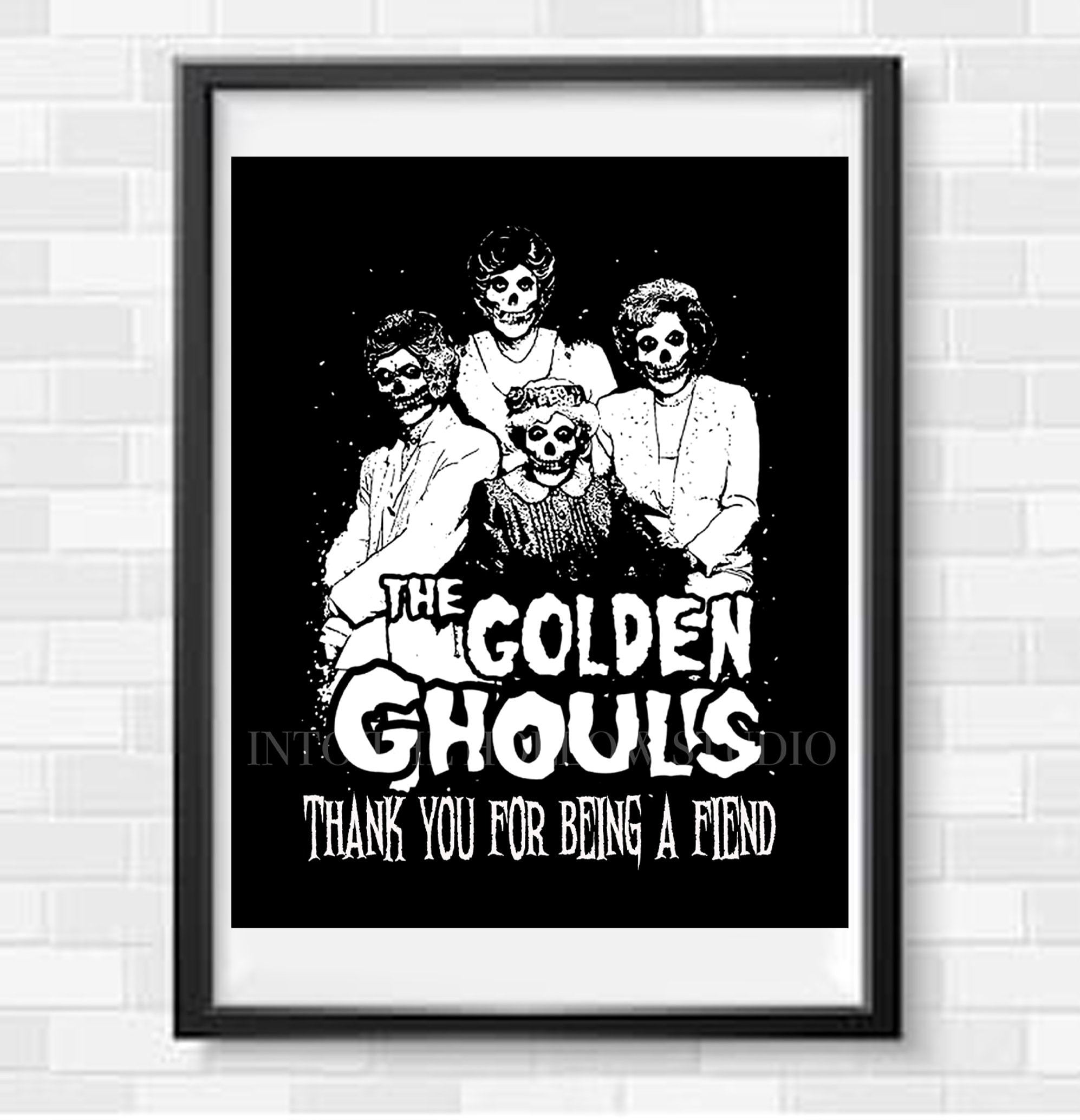 The Golden Ghouls Thank You For Being A Fiend Sign | Downloadable Prints | Wall Art | Goth Decor | Halloween | The Stay Golden | Printable