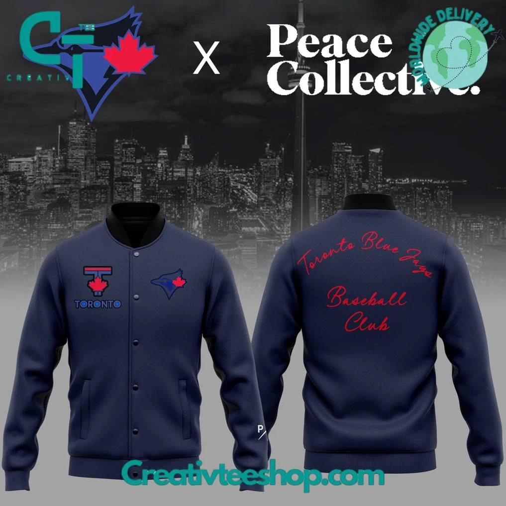 Toronto Blue Jay x City Connect Peace Collective Baseball Jacket