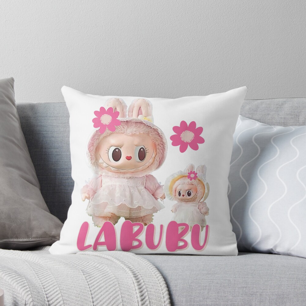 Cute Labubu - The Pink Lover Monsters Pillow, Cute Labubu Pillows Gift, Gift for Fan