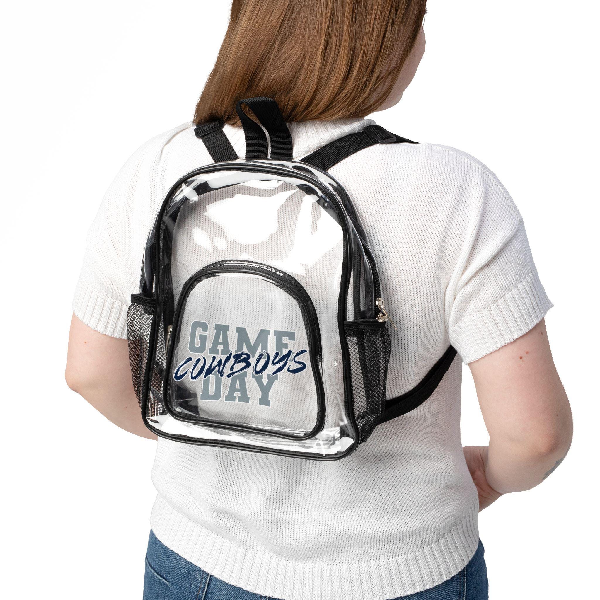 GAME DAY Dallas Football Team Cowboys Clear Backpack, Game Day Bag, Clear Sport Bag