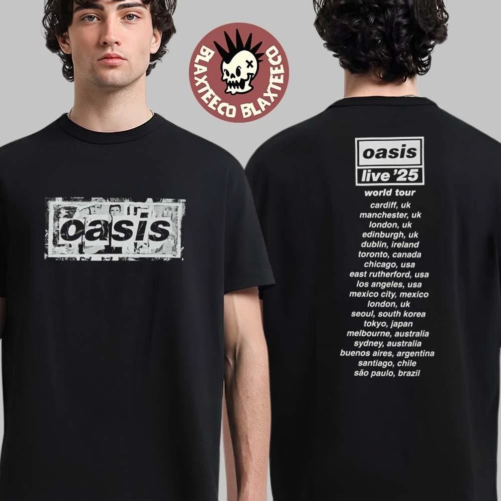 Oasis Live 25 World Tour Box Logo T-Shirt Unisex