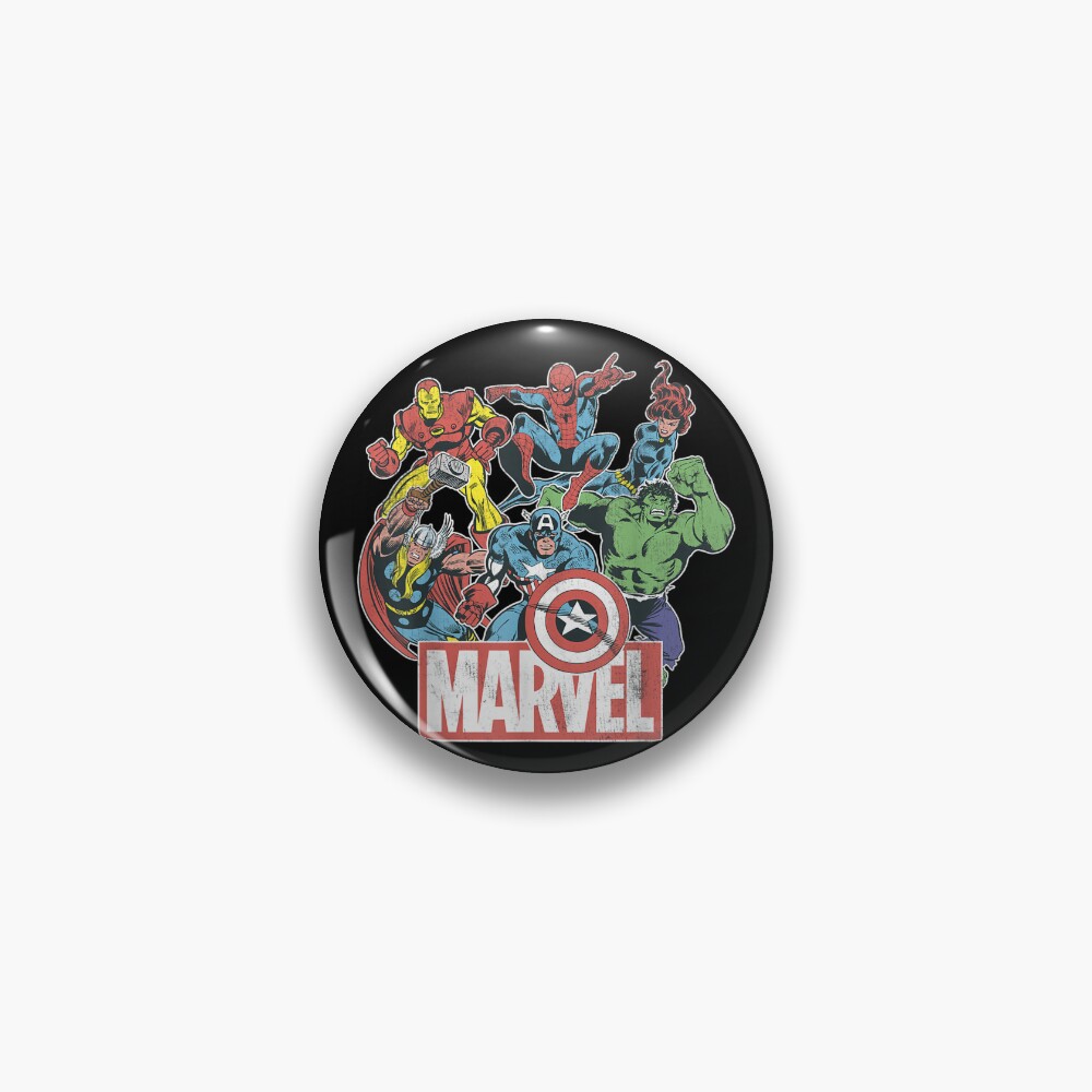 Team Retro Comic Vintage Graphic Pin