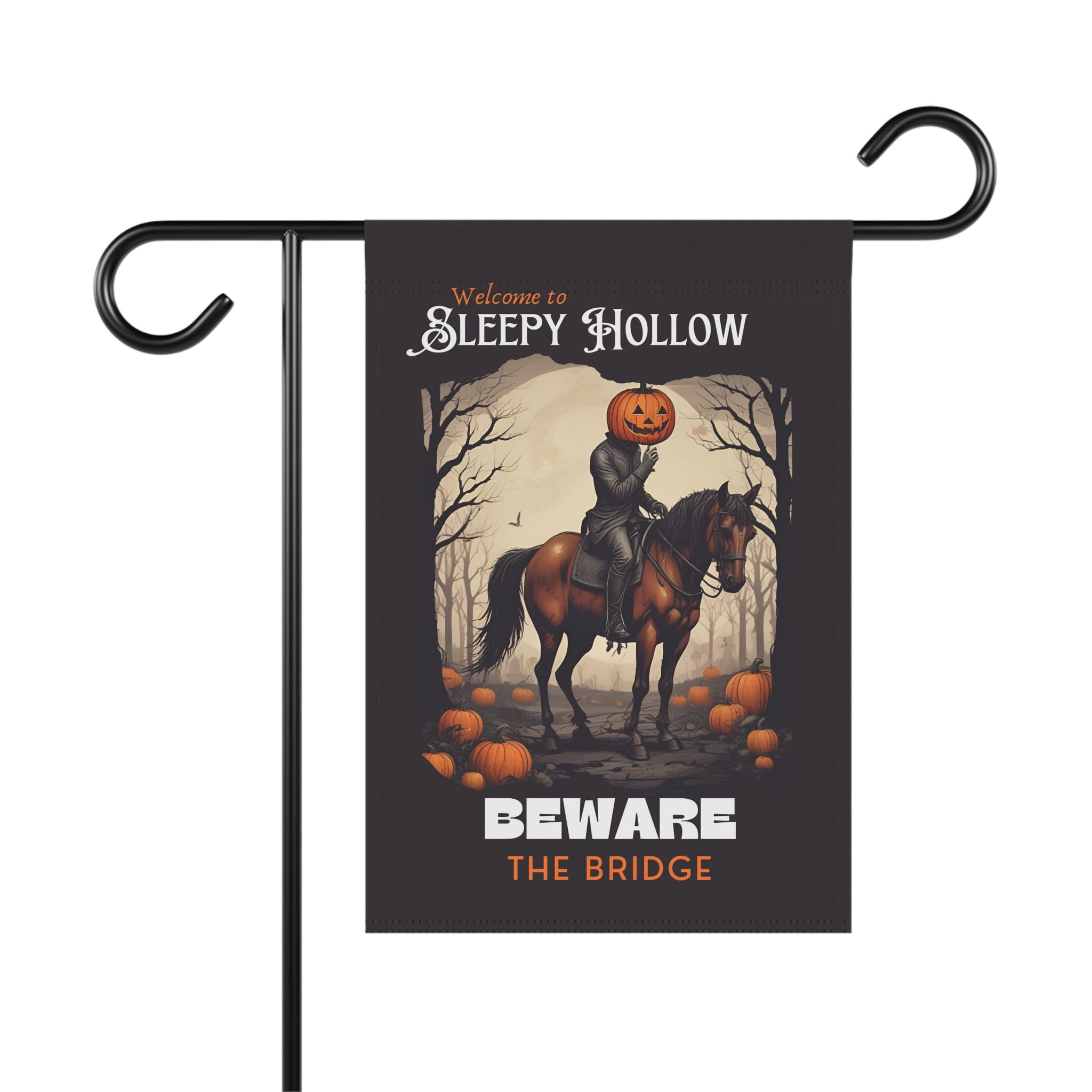 Welcome To Sleepy Hollow - Halloween Garden Flag - Outdoor Halloween Decor