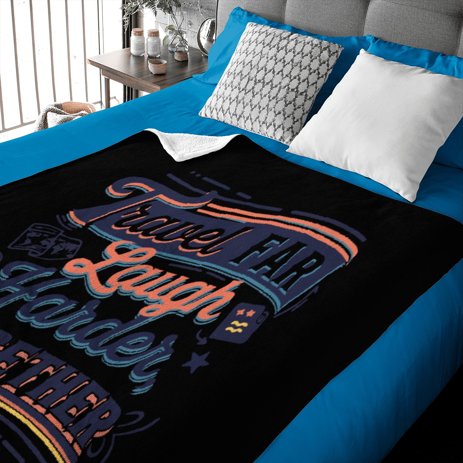 Travel Together adevnture travel quote text Art Baby Blankets
