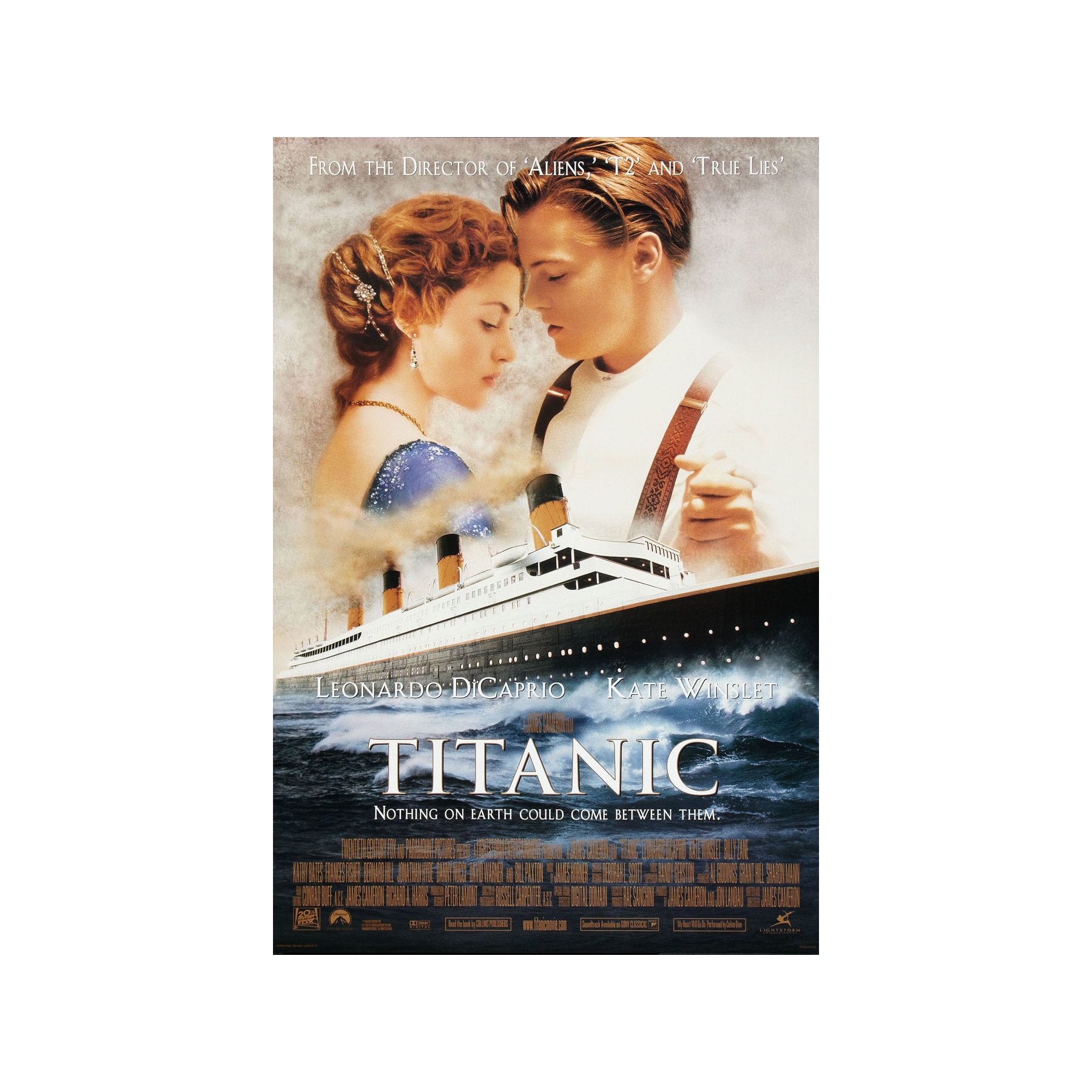 TITANIC MOVIE POSTER 2 Sided Rare Original Version B 27x40 Leonardo Dicaprio Kate Winslet