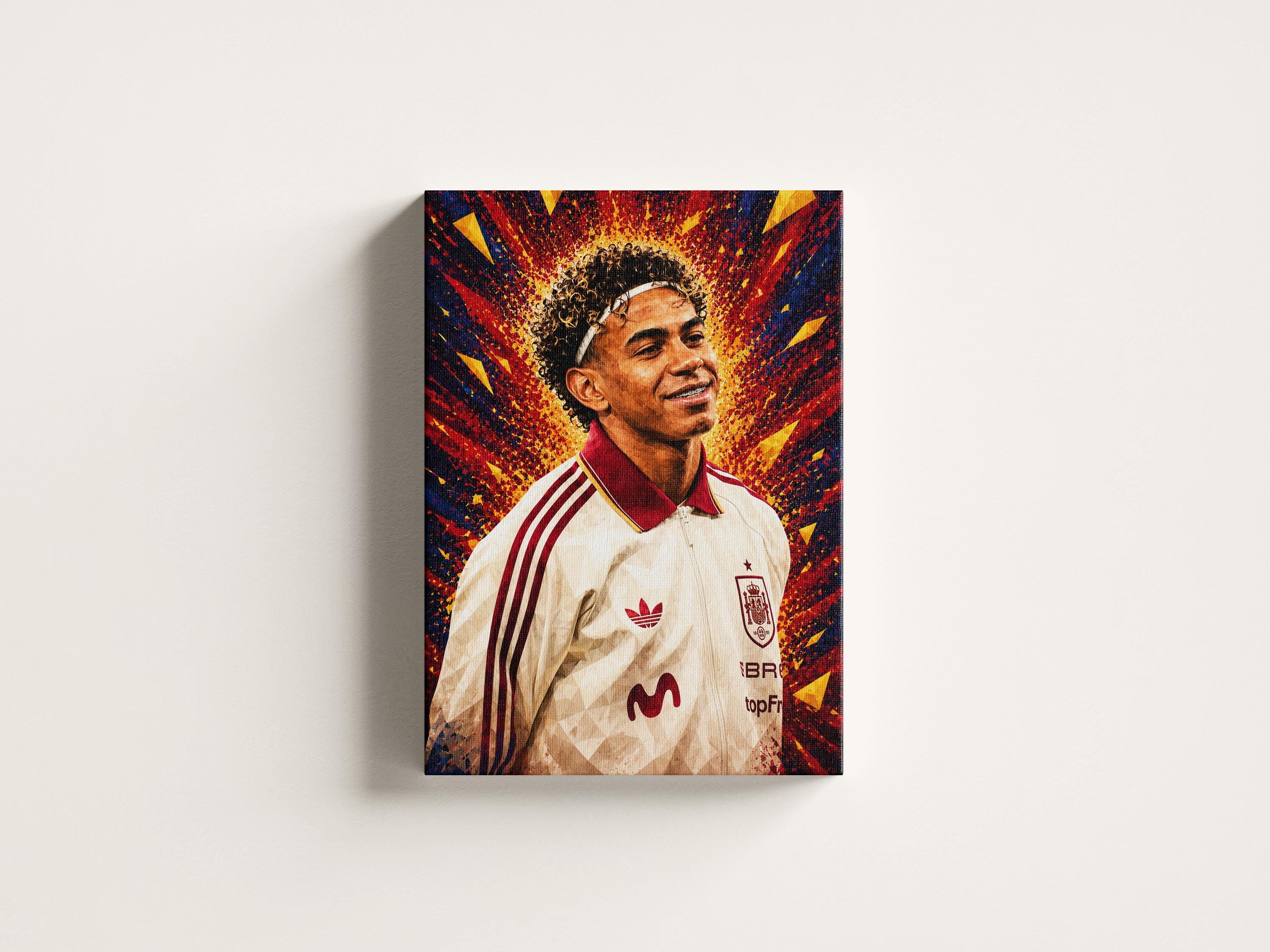 Lamine Yamal Canvas Wall Art, Spain National Football Team, 2026 World Cup Theme
