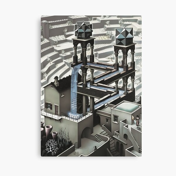 MC Escher - Waterfall | MC Escher Infinity Waterfall Canvas