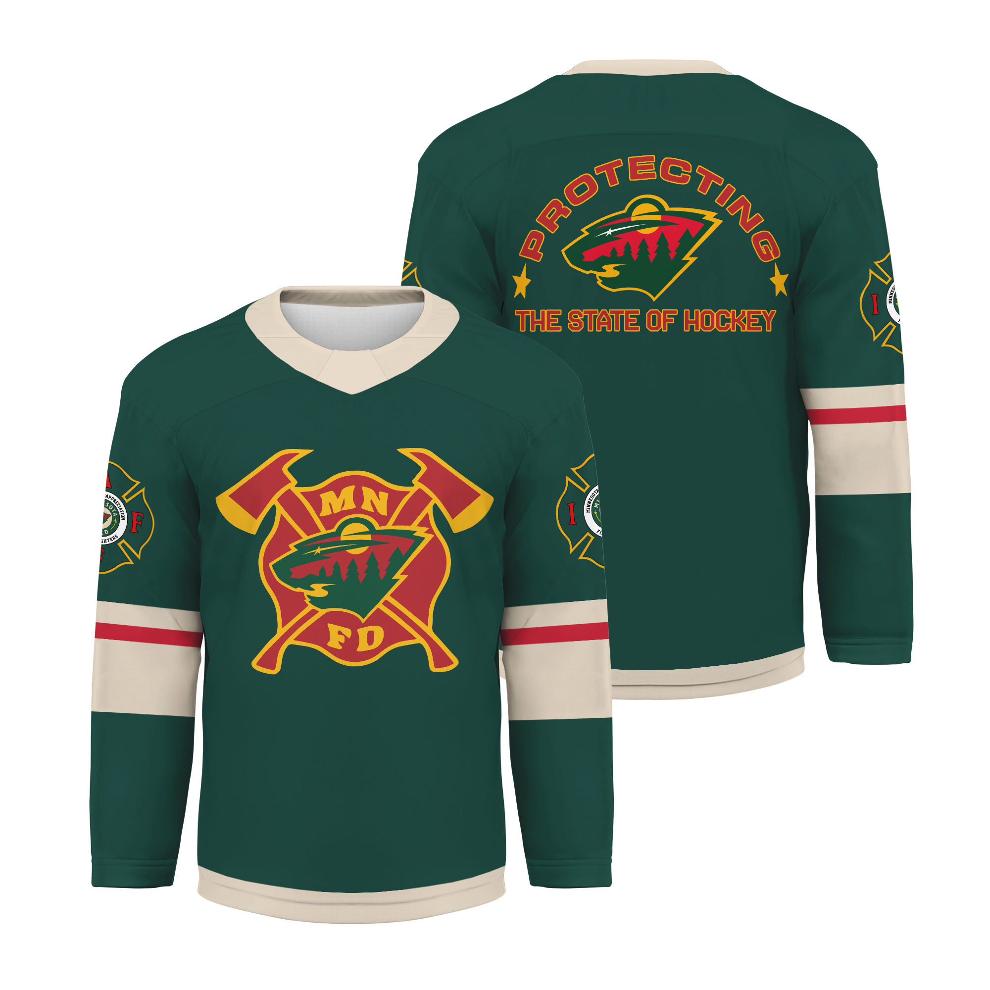 Minnesota Wild Firefighter Appreciation Night Edition Hockey Shirt All Printed