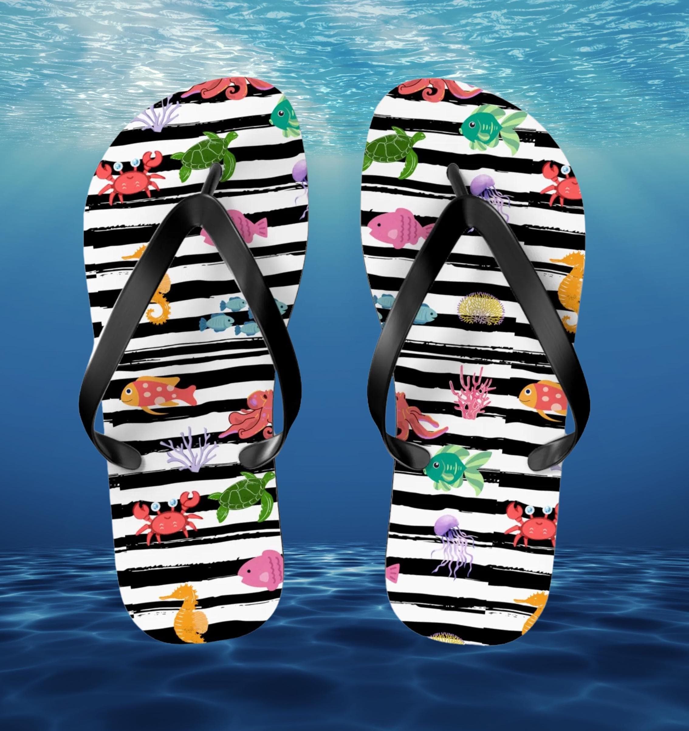 matching Flip Flops, Fun Beach Sandals for Summer, Beach Trip, Vacation Accessories, Cute Summer sandals, honeymoon flip flops, beach shoes
