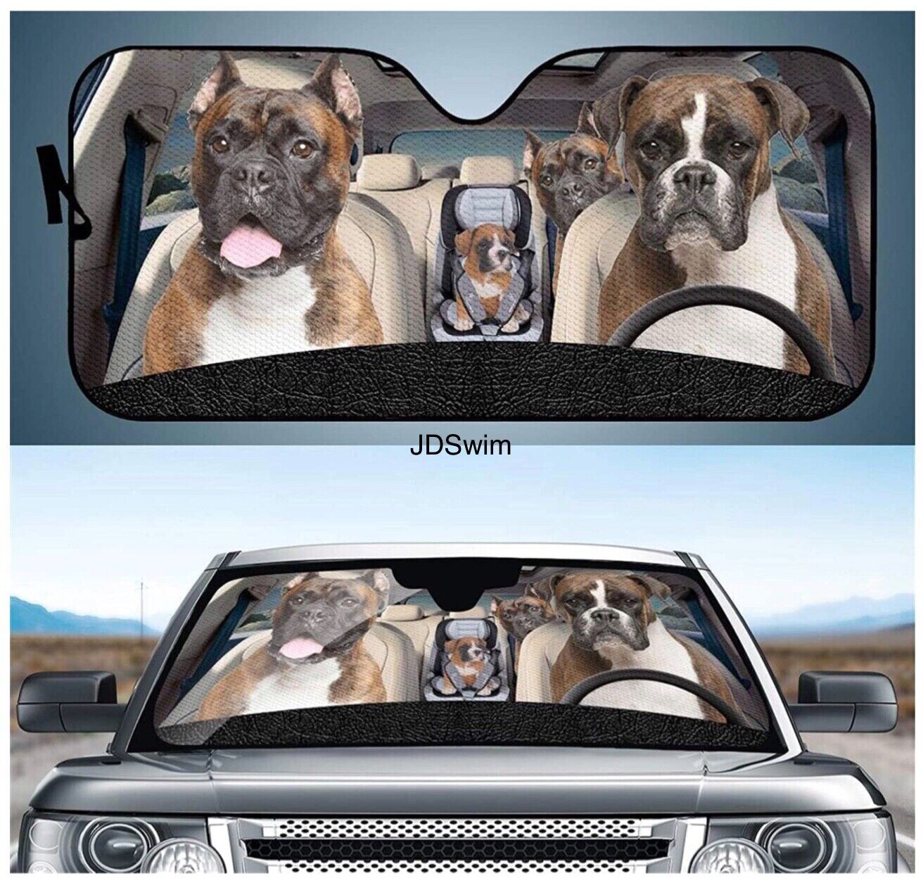 Boxer Dog Car Accessory Screen Sunshade Cover