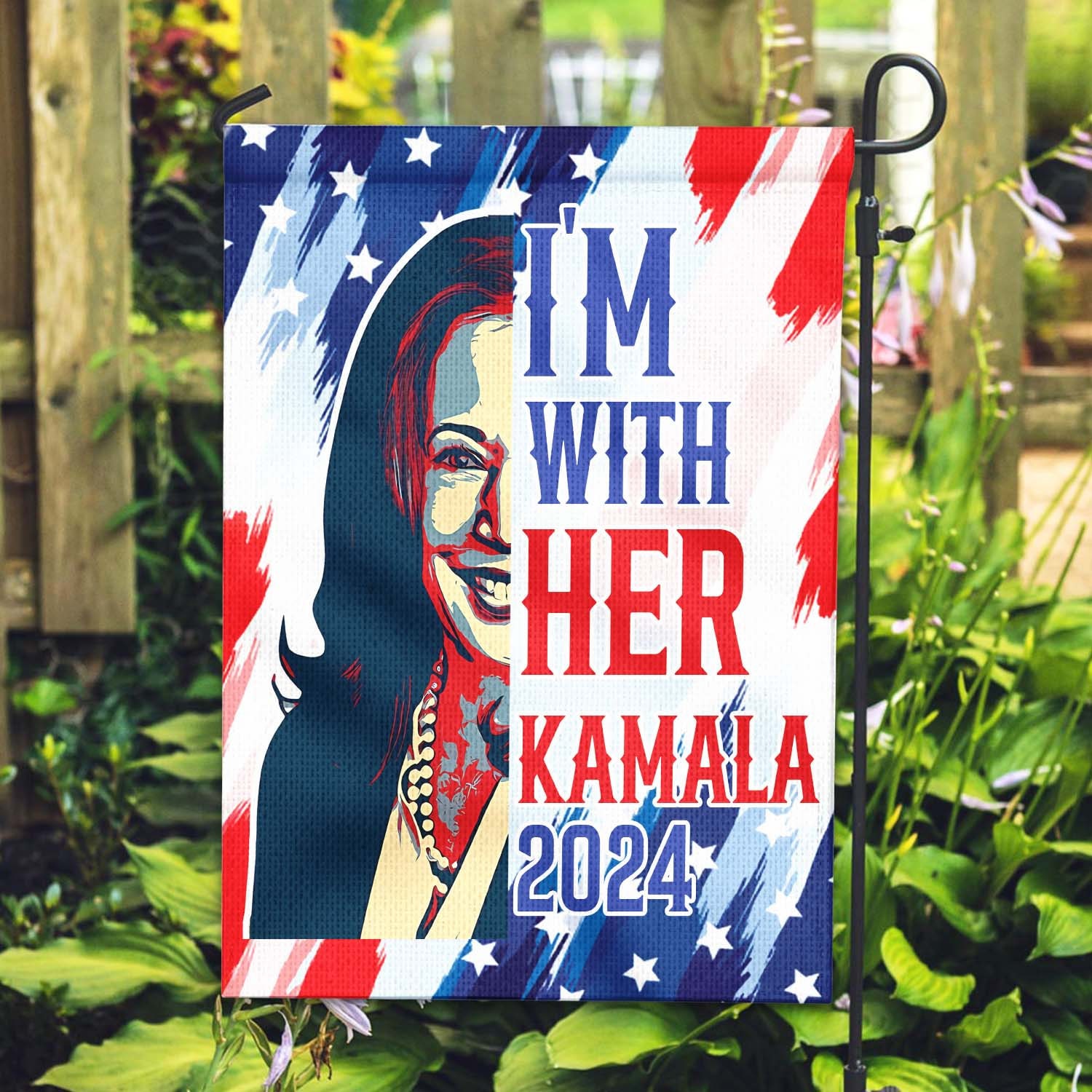 I'm With Her Kamala 2024 Flag, Yard Sign Garden Flag, Kamala 2024 Garden Flag