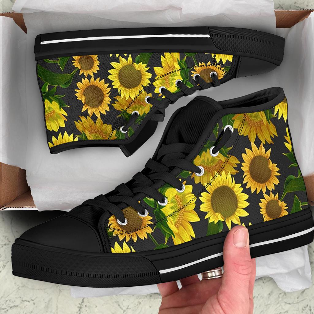 Sunflowers High Top Sneakers / Sunflowers Custom Print Trainers Shoes / Sunflowers High Top Shoes / Sunflowers Lover Gift