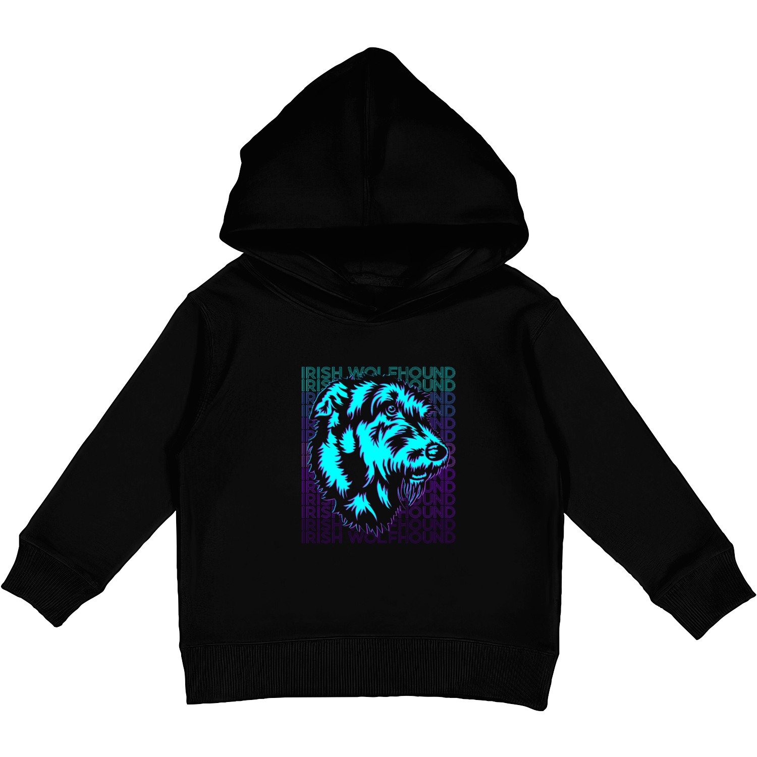 Irish Wolfhound Dog Retro Kids Pullover Hoodies