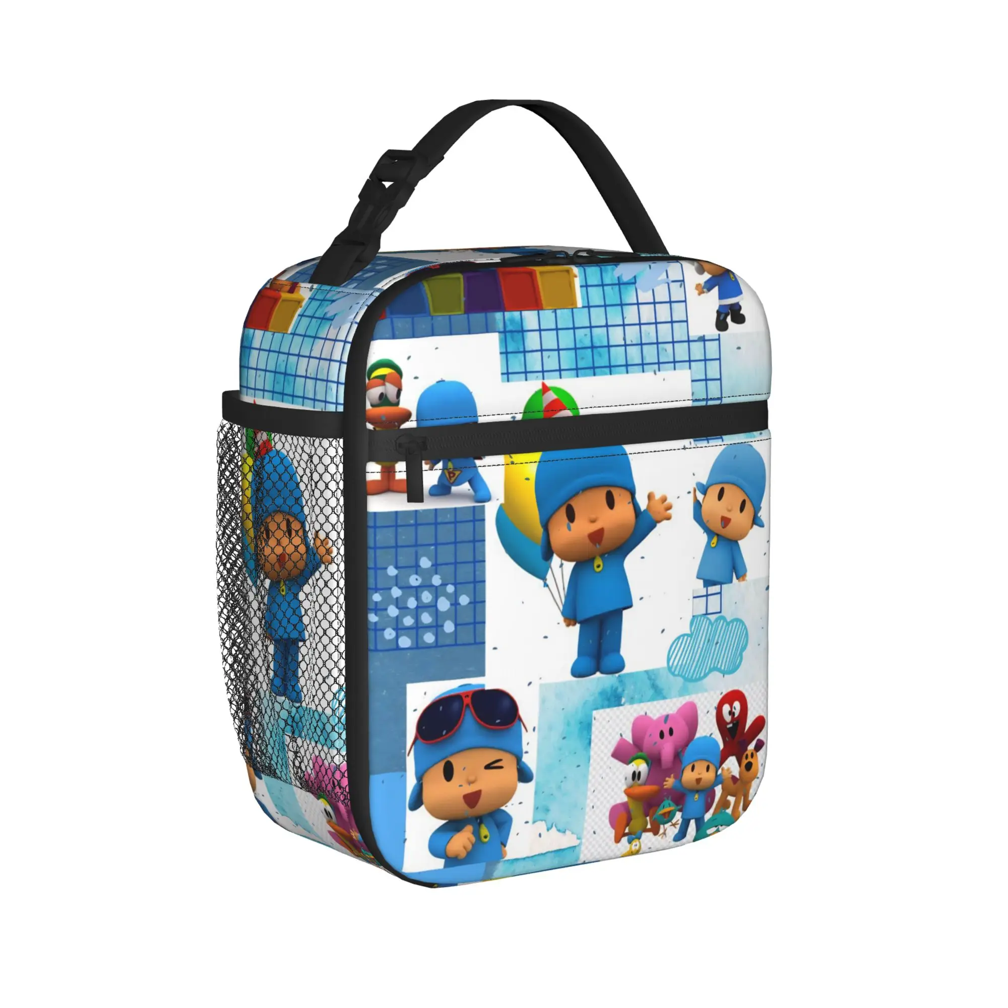 Pocoyoed Comedy Cartoon Insulated Lunch Bags Portable Meal Container Cooler Bag Lunch Box Tote Beach Outdoor Food Handbags