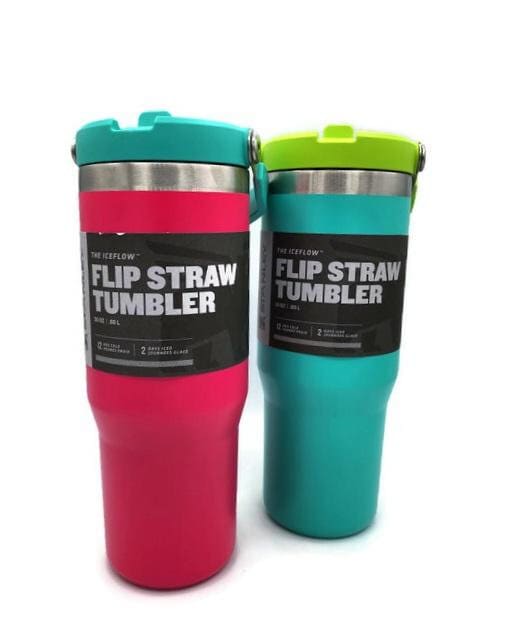 30 oz Flip Straw Tumbler | Personalized Insulated Cup with Custom Options & Easy Carry Handle