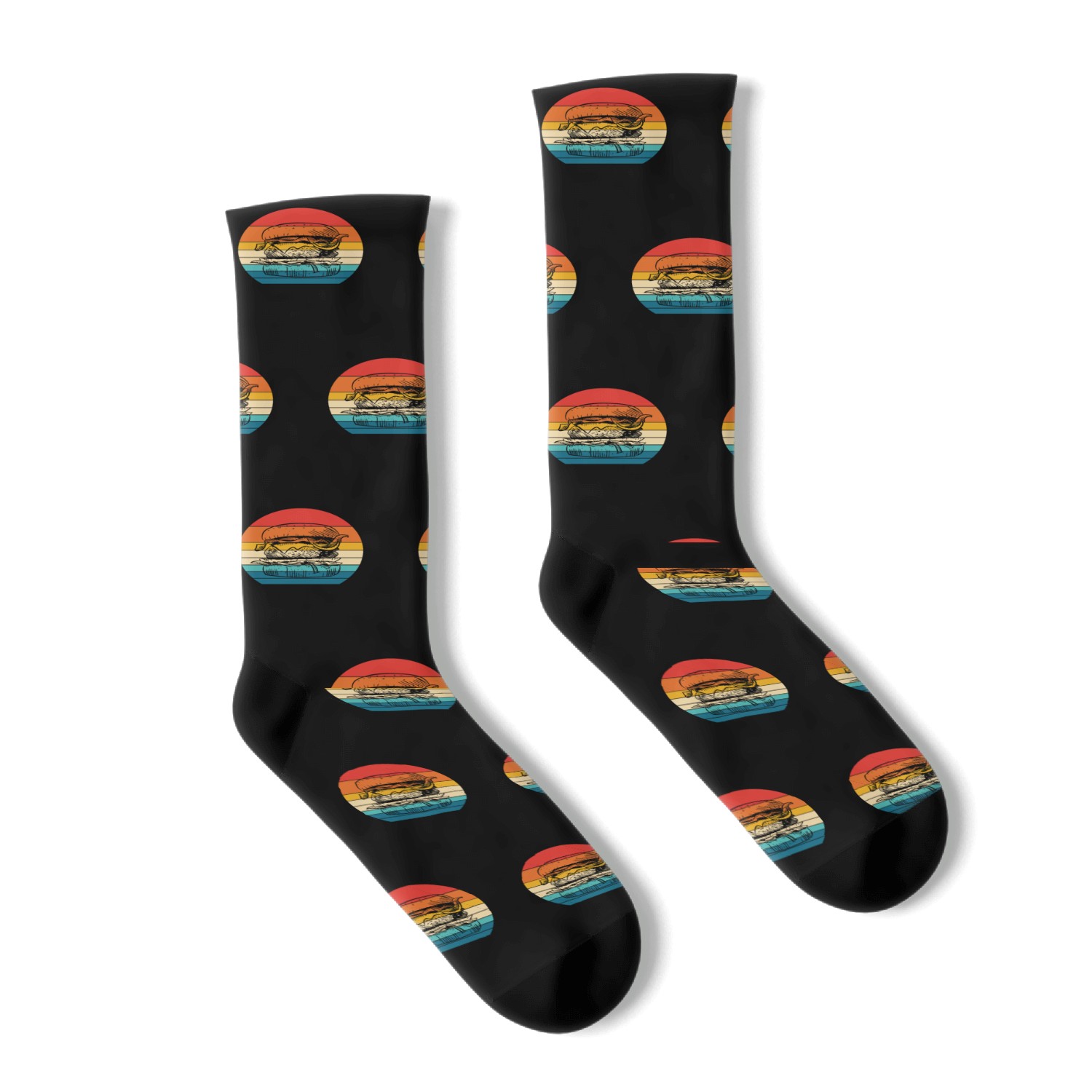 Burger Retro Vintage Socks