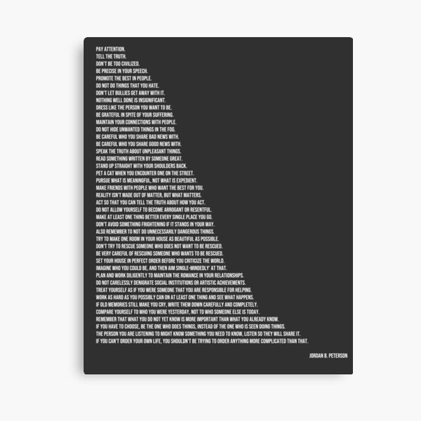 Jordan B Peterson's Rules -- No Lobster Canvas