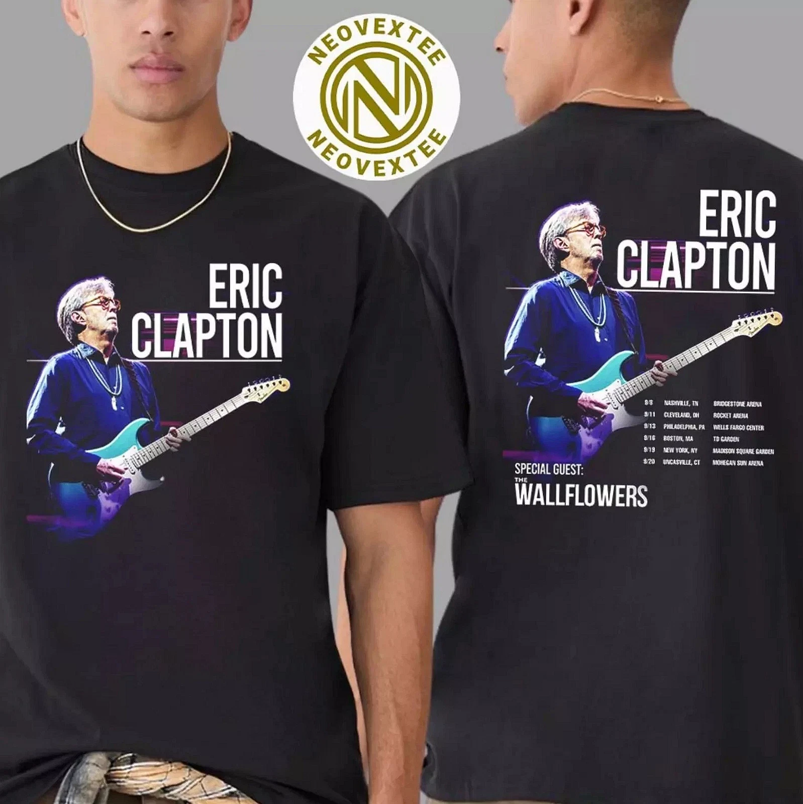 Eric Clapton Us Tour 2025 Dates List Two Sides Print Unisex T-Shirt Gift For Fan