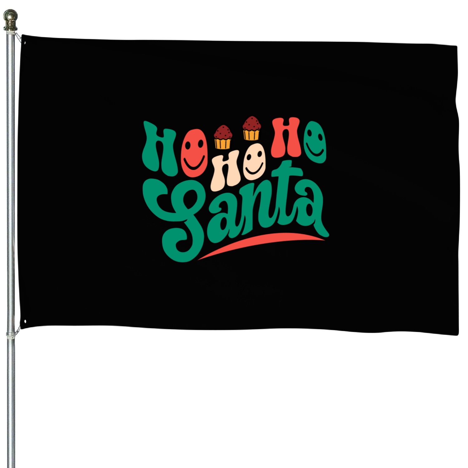 Ho Ho Ho Santa House Flags