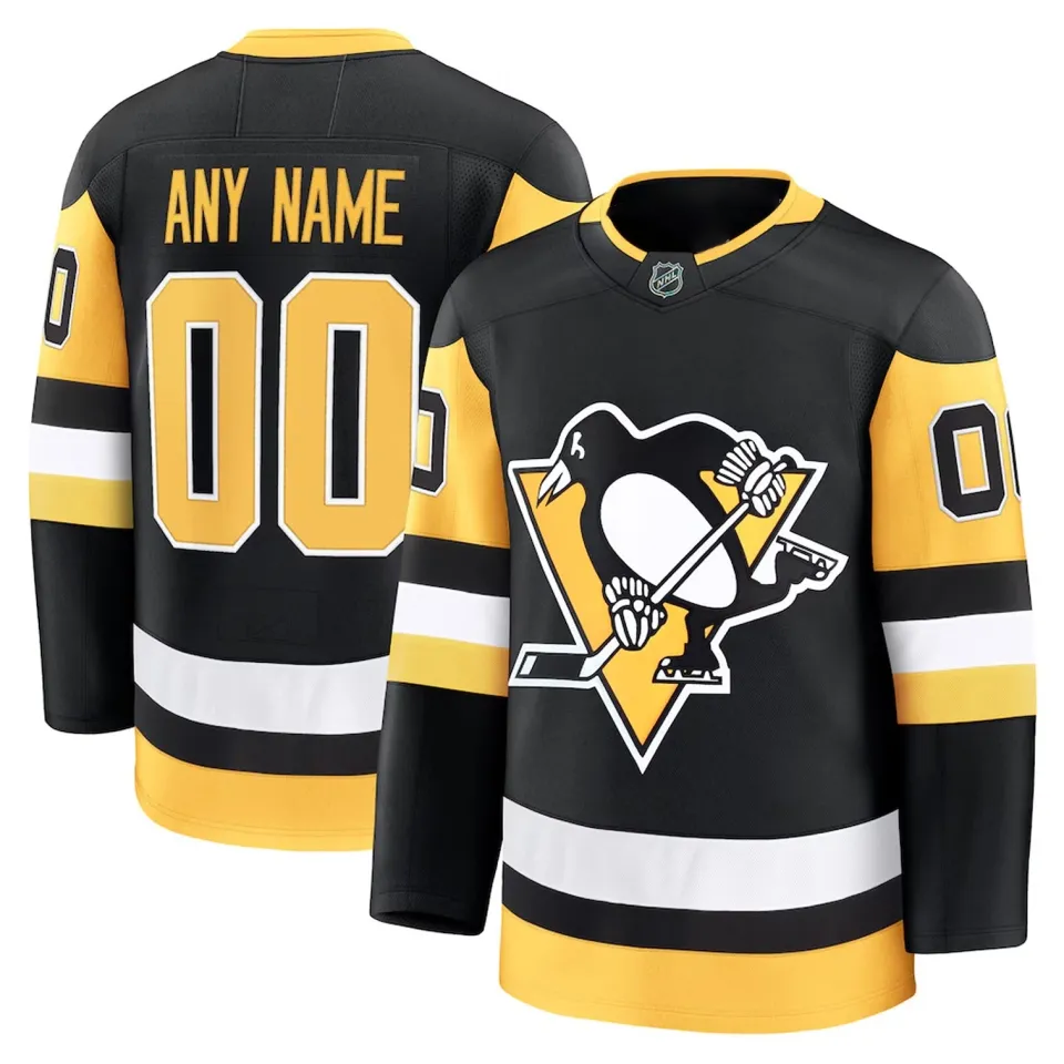Men's Pittsburgh Penguinss Black Home Premium Custo- All Printed Jersey