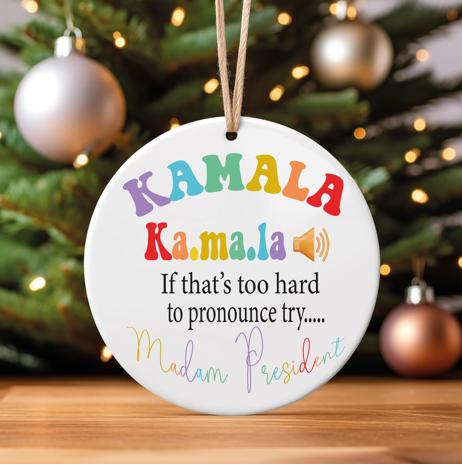 Madam President Kamala Harris Ornament, Democrat 2024 Decor, President Kamala Harris 2024 Ornament, Vote Democrat Gift