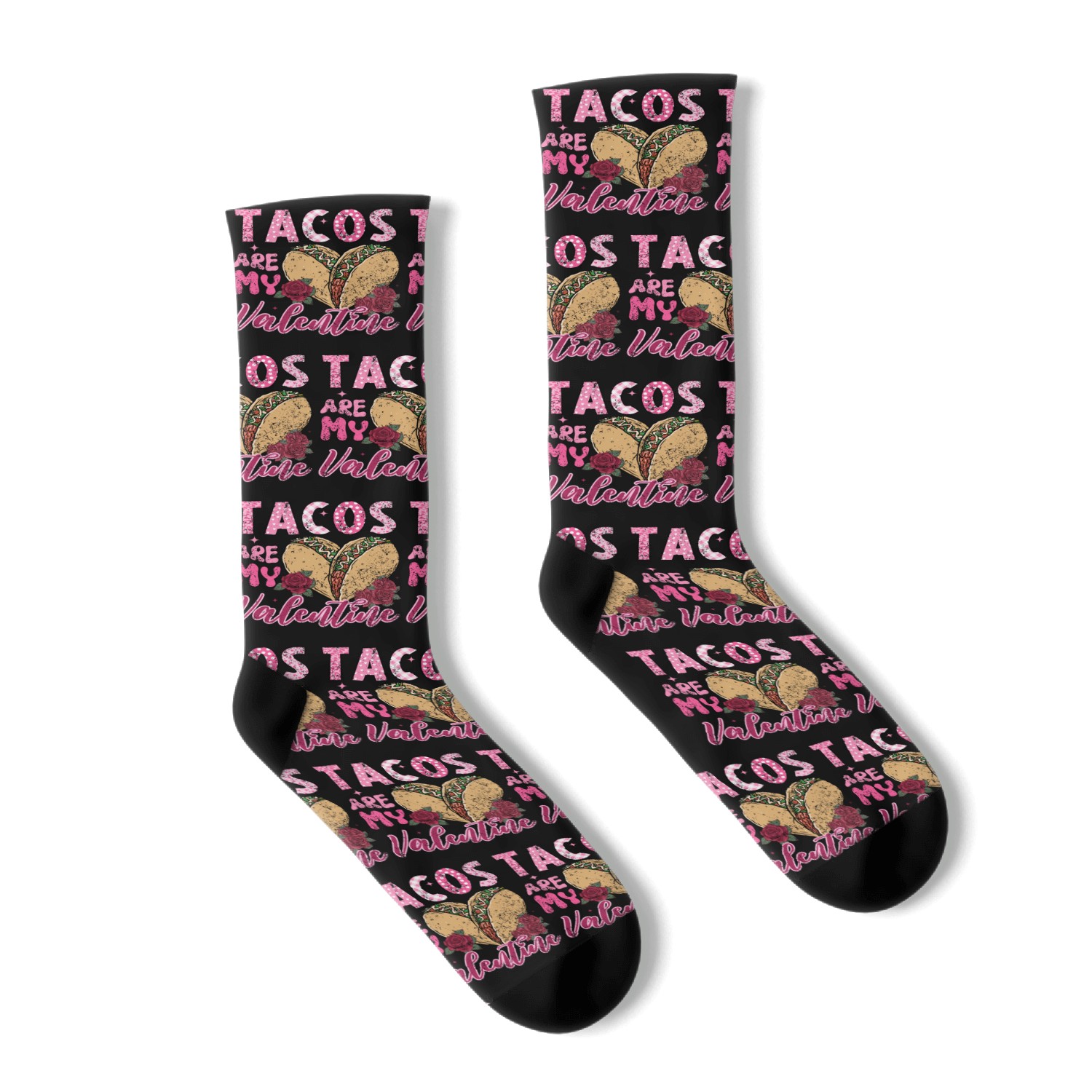 Groovy Tacos Are My Valentine Socks