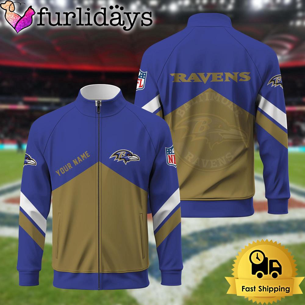 Baltimore Ravenss Logo Custom Standing Neck Zipper Jacket