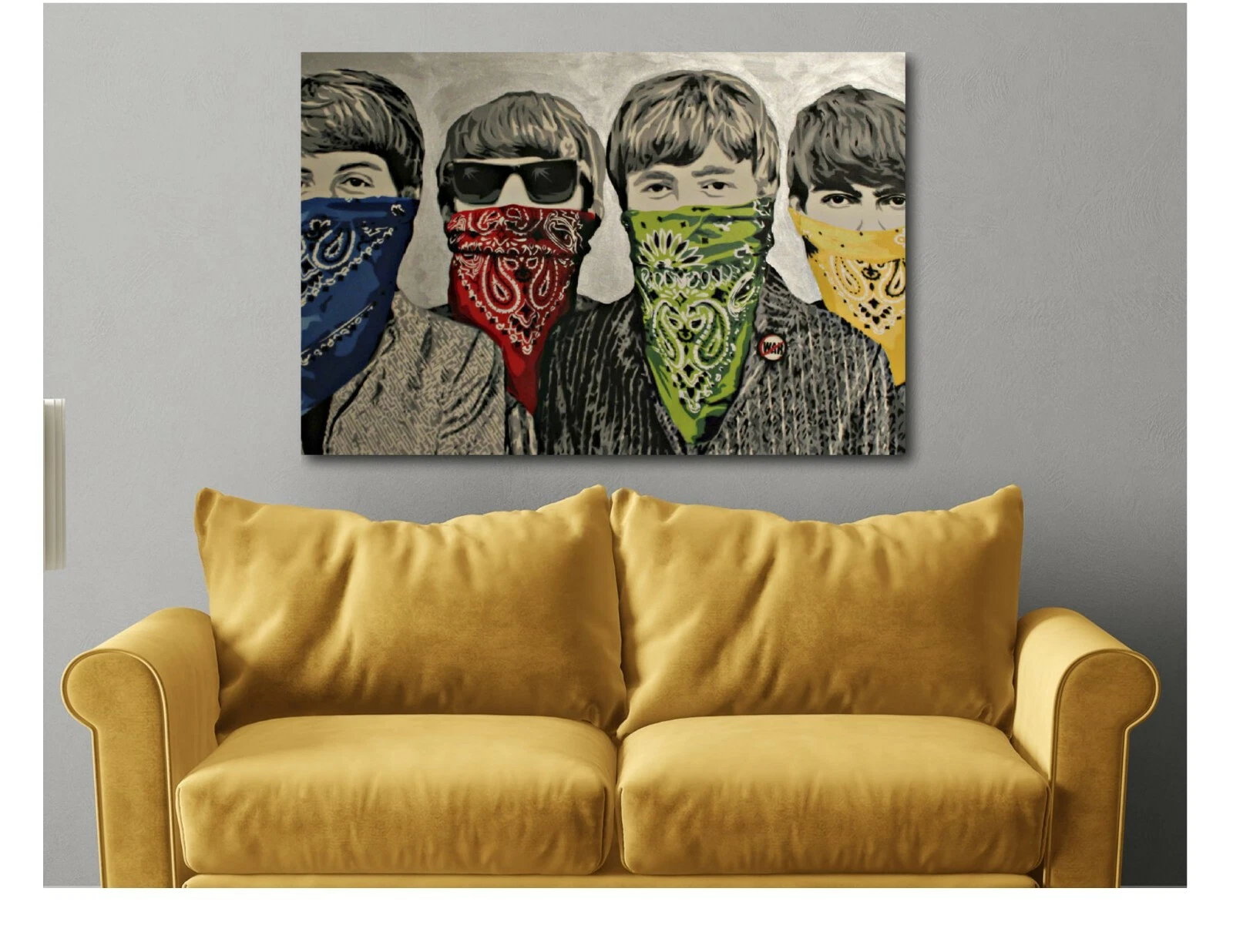 Banksy Beatles Graffiti Canvas Wall Art