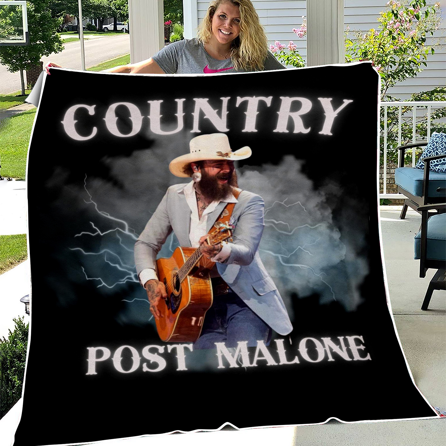 Country Post Malone Fleece Blanket