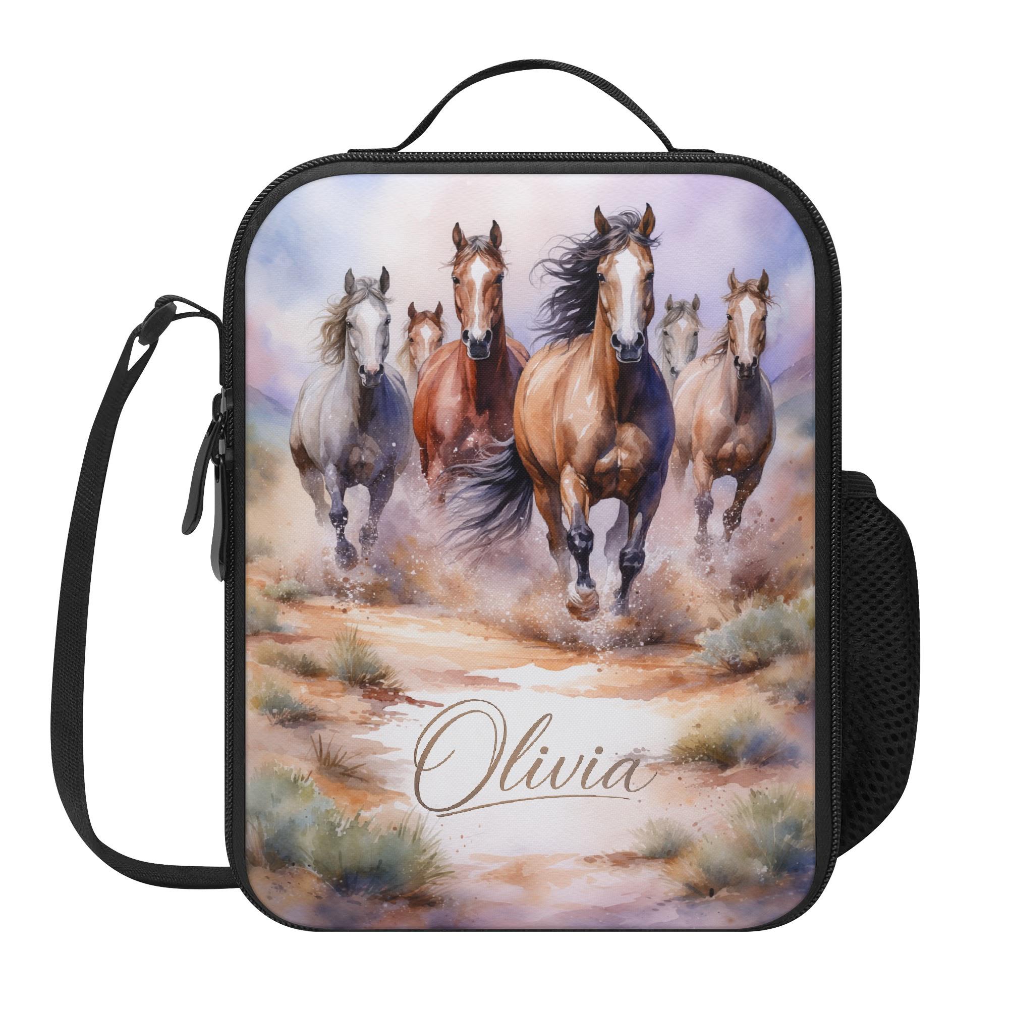 Custom Horse Western Lunch Bag for School Camp Boys & Girls