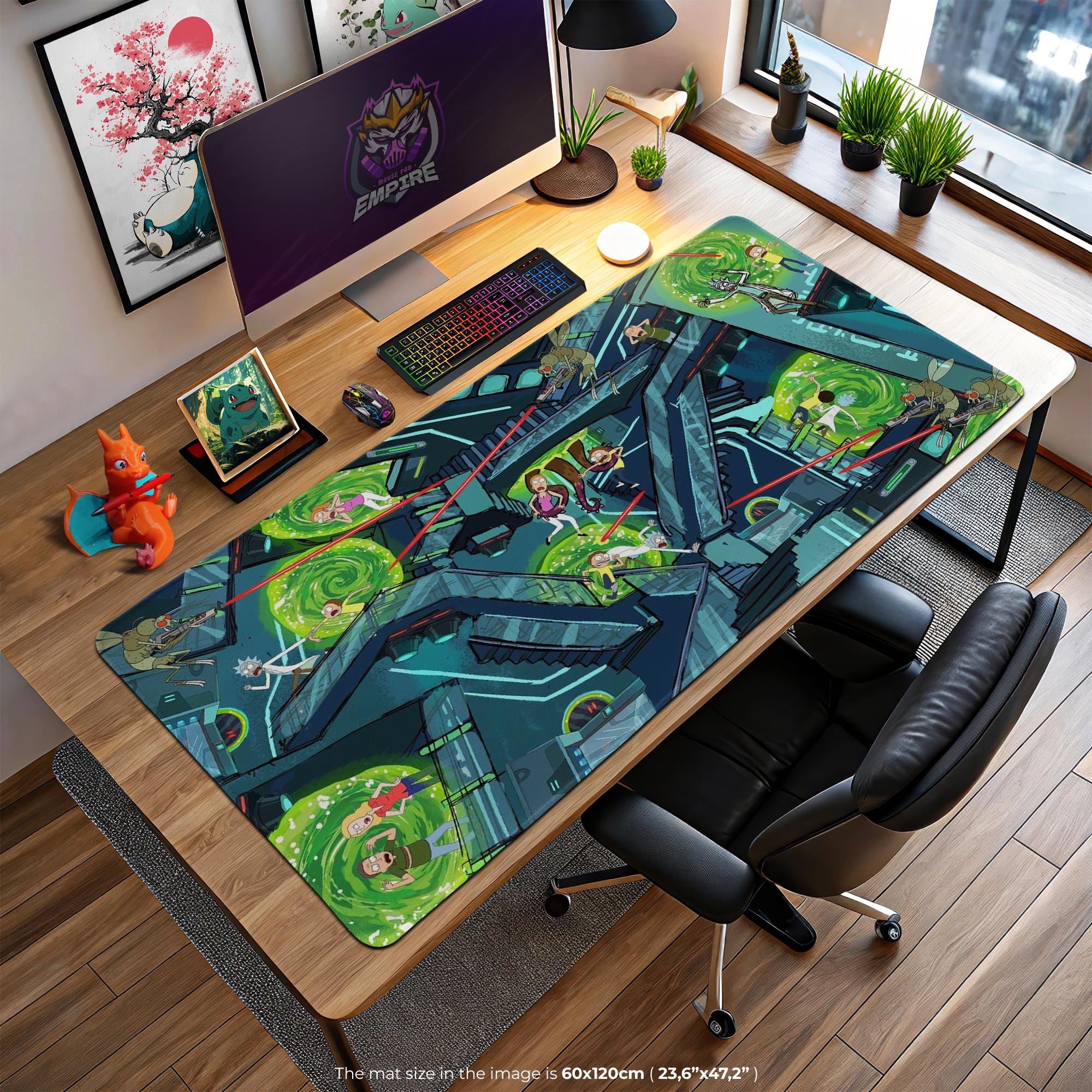 Rick and Rickandmorty Citadel Desk Mat, Multiverse Portal Gaming Mouse Pad, Sci-Fi Fan Gift