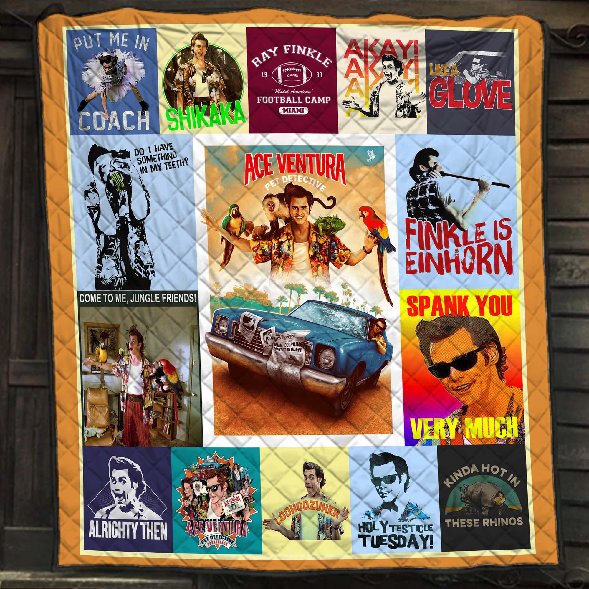 Funny Pet Detective Blanket, Retro Comedy Movie Quilt, Jungle Humor Blanket, Gift for Fans