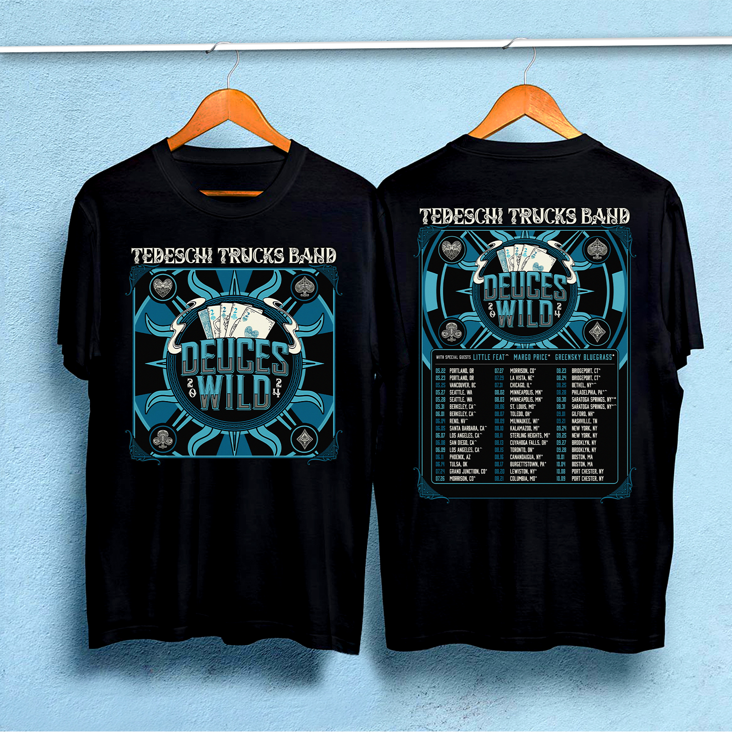 Tedeschi Trucks Band 2024 Deuces Wild North American Tour Double Sided Shirt