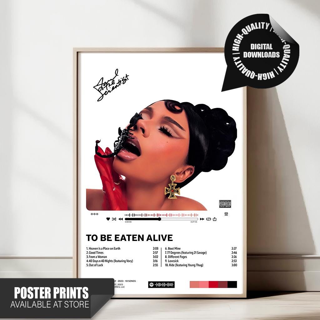Mariah the Scientist Poster, To Be Eaten Alive Album Cover, Hip Hop Wall Art, Rap Music Print, Female Rapper Decor, Modern Aesthetic Poster