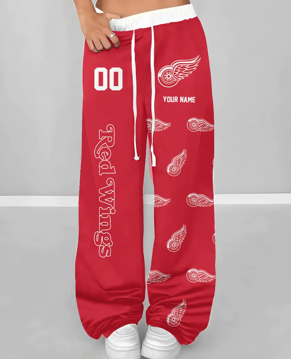 Detroit Red Wings NHL Personalized Wide Leg Lounge Pants