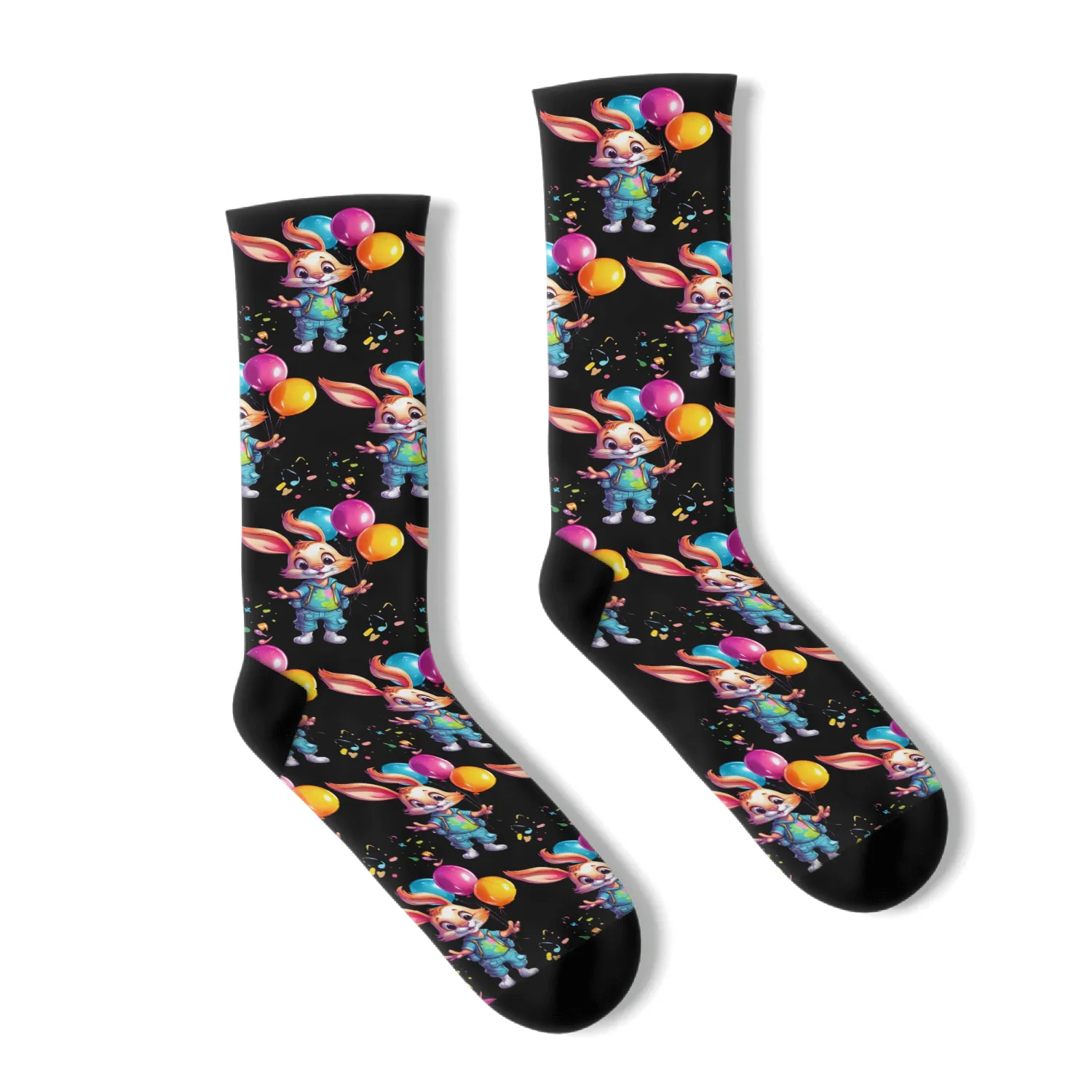 Happy Rabbit Holding Balloons Socks