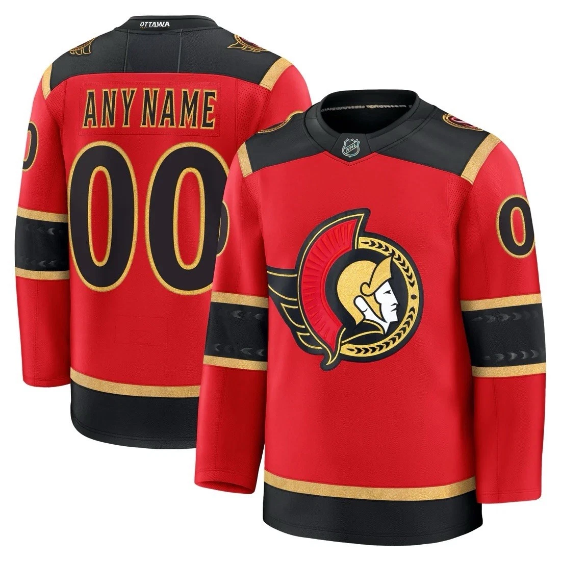 Ottawa Retro Hockey Jersey –Stitched Custom Name&Number– Personalized