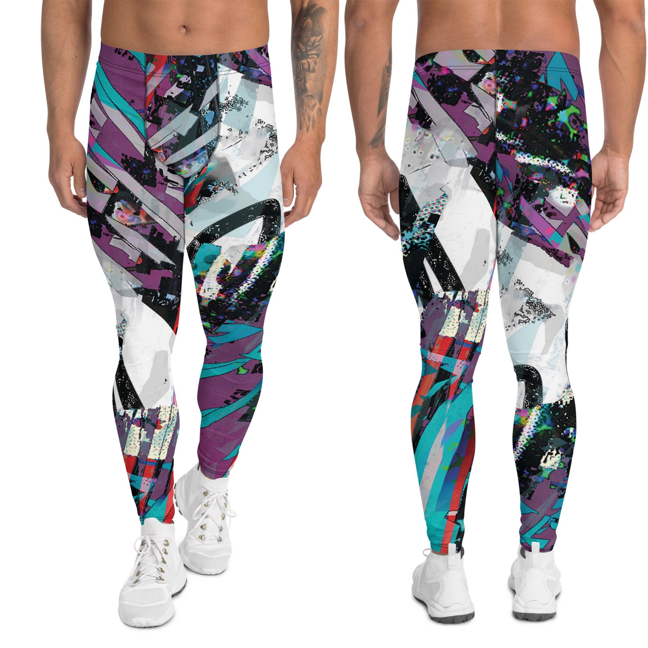 Graffiti glitch man leggings. Premium quality.