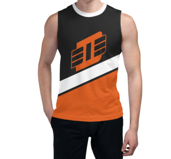 Detroit Orangello All-Over Print Men's Sleeveless O-Neck Shirt
