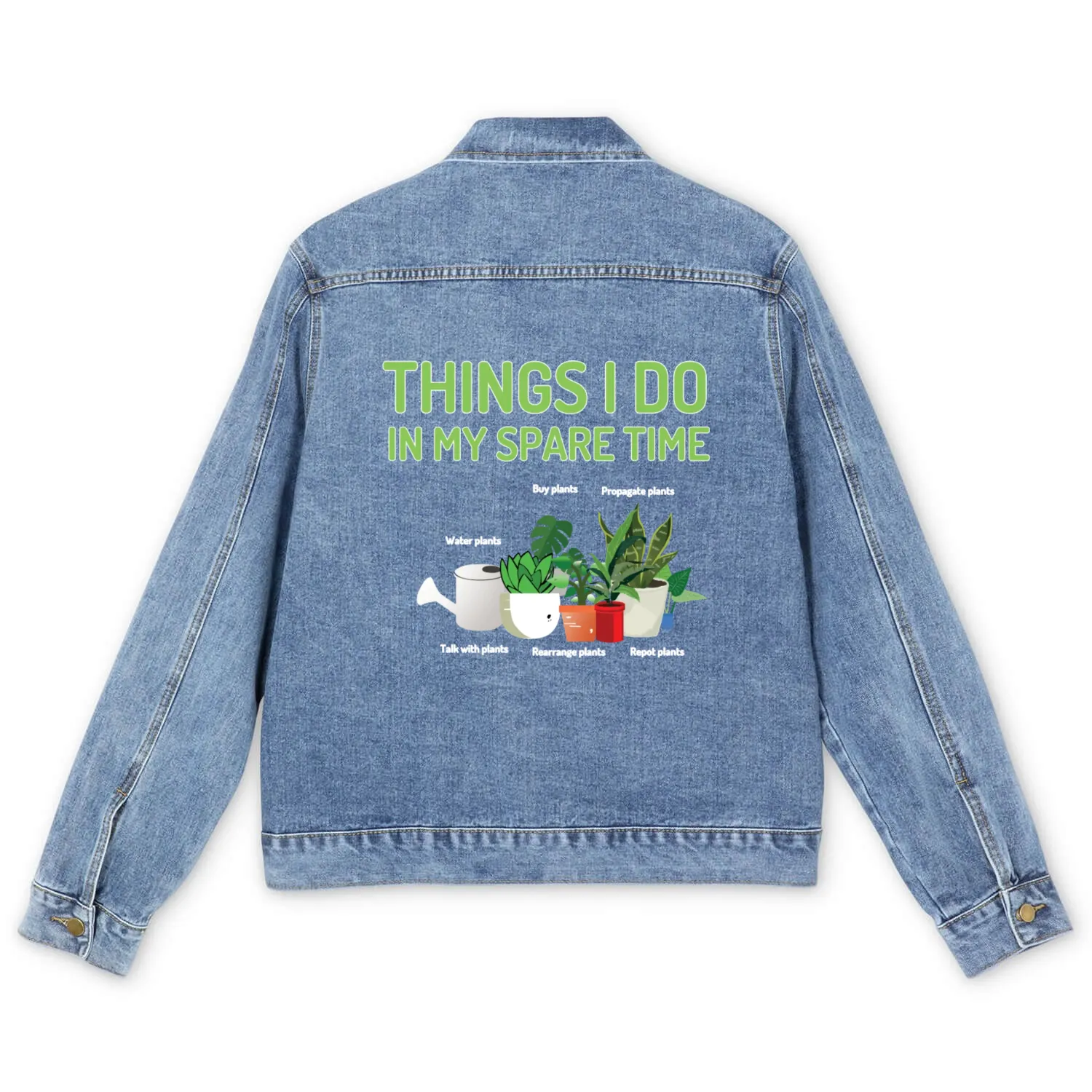 Potted Plant Hob Men's Denim Jackets