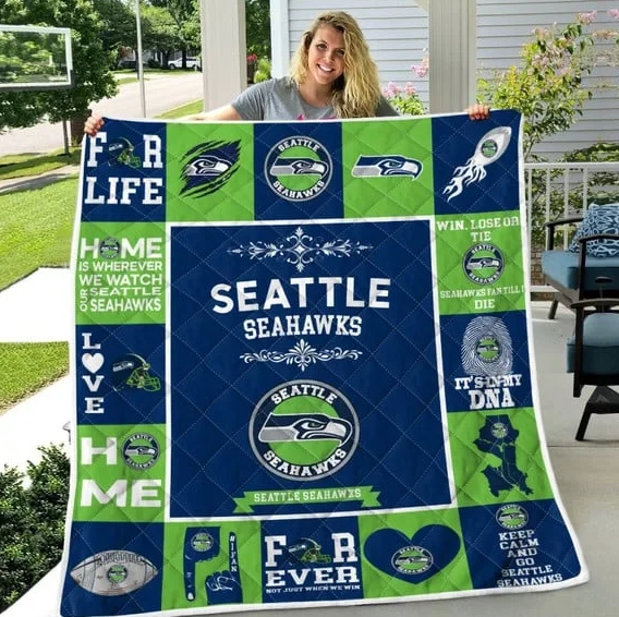 Seattle Seahawks Pride Quilt Blanket for Home Decor