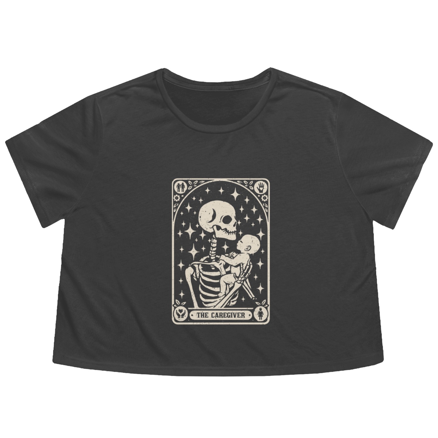 The Caregiver Tarot Card Flowy Cropped Tees