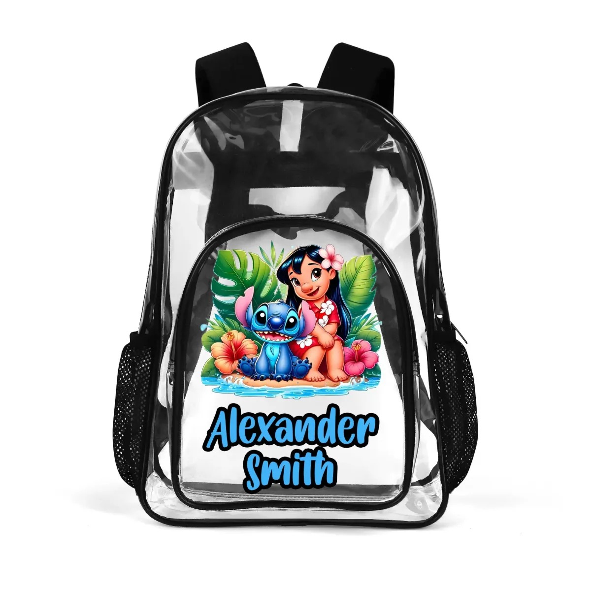 Clear personalized backpack