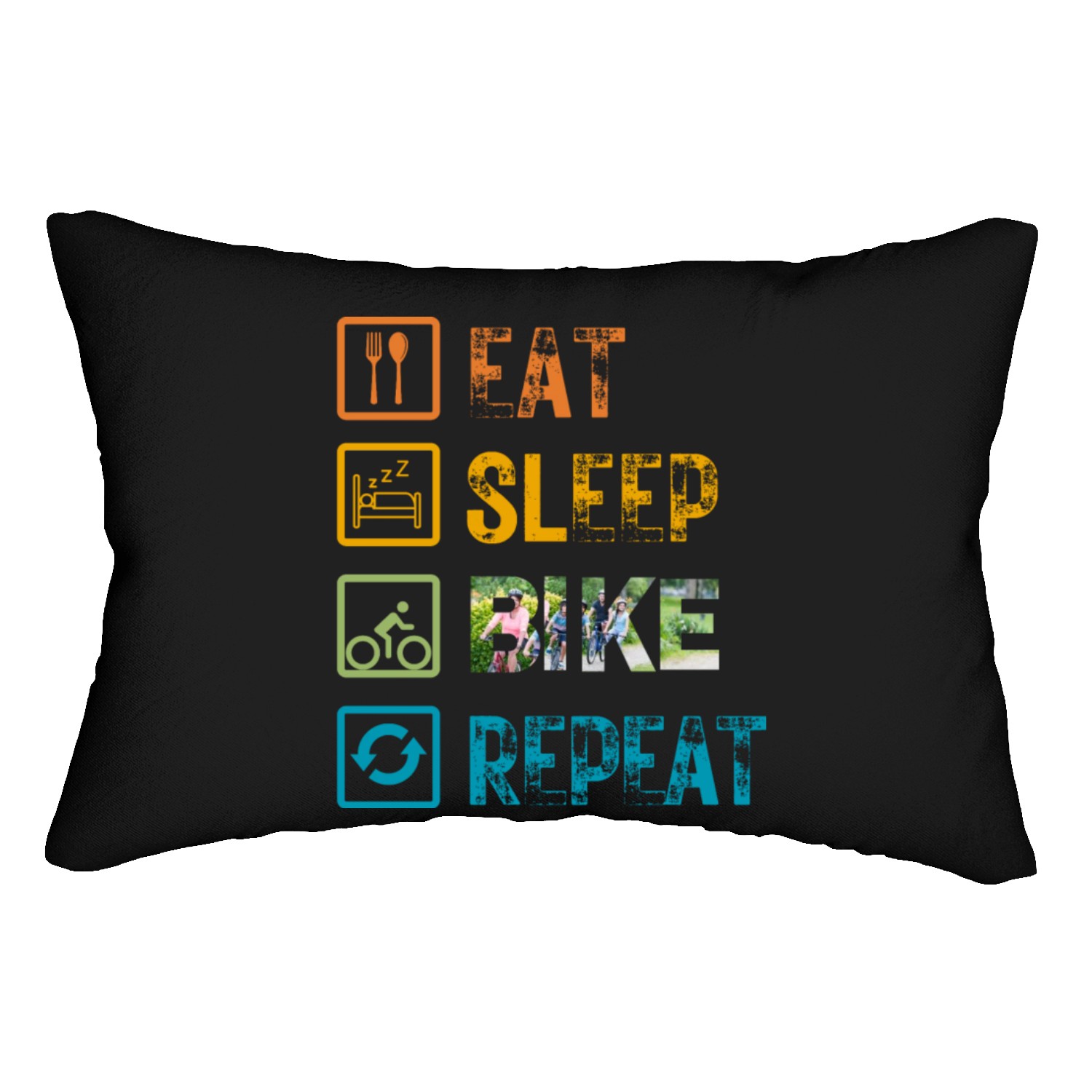Eat Sleep Bike Repeat Lumbar Pillows