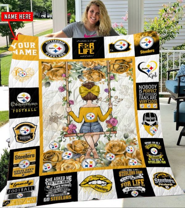 Personalized Pittsburgh Football Team Steeler Quilt