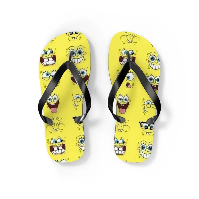 Funny Cartoon Face Flip Flops, Summer Flip Flops for Kids & Adults