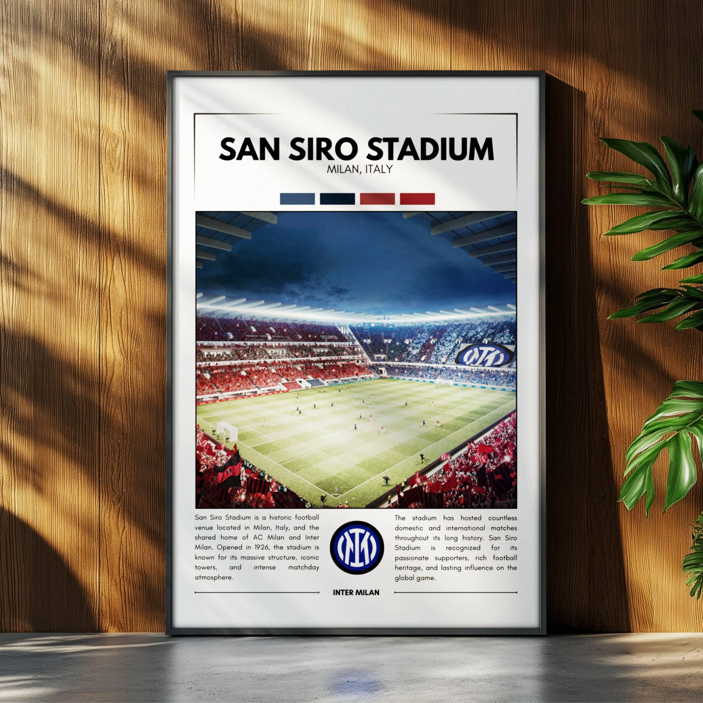 San Siro Stadium Poster | Inter Milan Football Poster | Soccer Stadium Poster | Sport Poster | Field Wall Art | Soccer Fan Gift