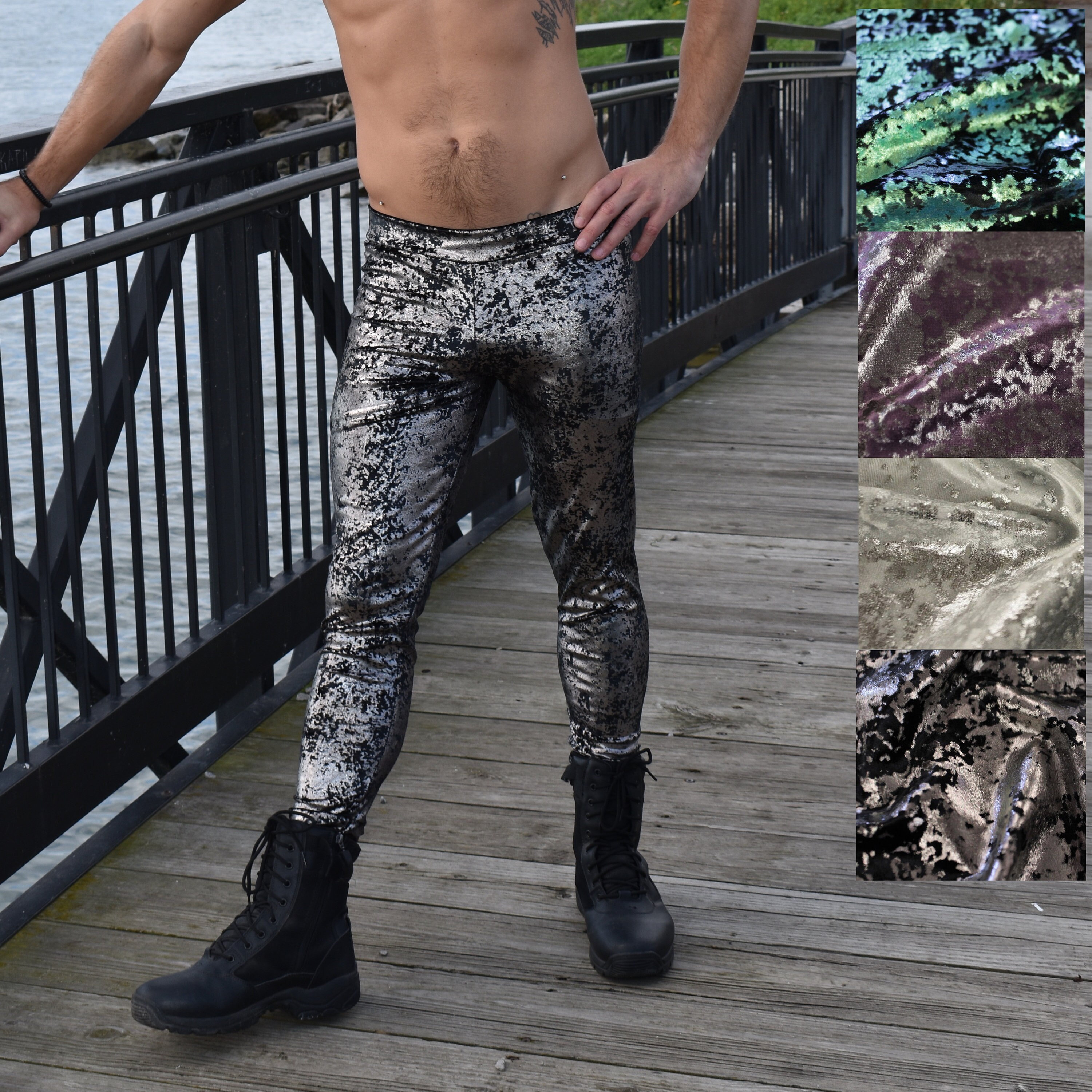 Men's Gilded Velvet Leggings | Meggings, Rave Clothing, Burning Man